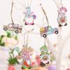 4pcs/set Easter Rabbit Wooden Hanging Ornaments Bunny Easter Party DIY Craft Kids Gift
