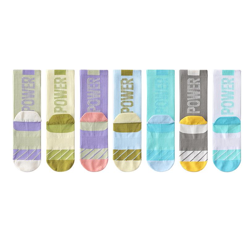 Женские спортивные носки до середины икры, дышащие, влагоотводящие, для велоспорта, бега, прыжков со скакалкой и бадминтона