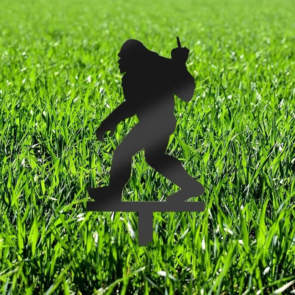 1 шт. Поразительный силуэт снежного человека, колышек для двора - прочный наружный декор. Для сада и патио. Идеальный подарок на новоселье или Хэллоуин.