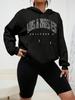 Дизайн букв Лос-Анджелеса Женские толстовки в американском стиле Повседневная толстовка Осень Хип-хоп Женская толстовка Повседневная флисовая одежда