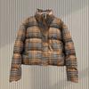 Зимняя Новая Корейская Версия Клетчатая Маленькая Хлебная Куртка Утолщенная Теплая Короткая Хлопковая Одежда