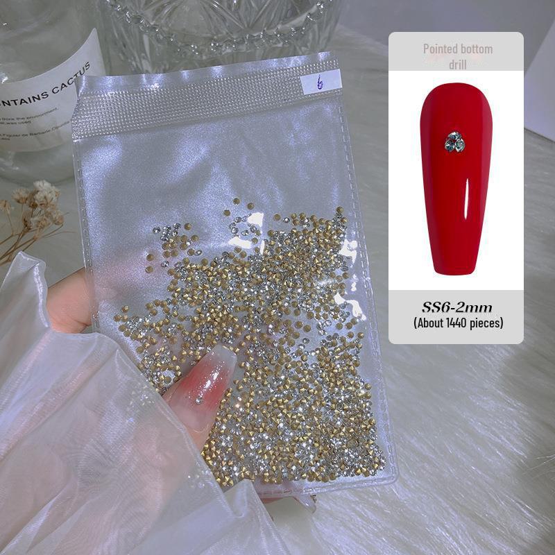 Смешанные чешские мини-стразы для ногтей - 1440 шт. маленьких круглых бриллиантов с заостренным основанием