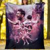 CR7 Golden Logo Football Star Flannel Blanket, Cozy Warm Throw Blanket for Home Decor, Soccer Lover Gift