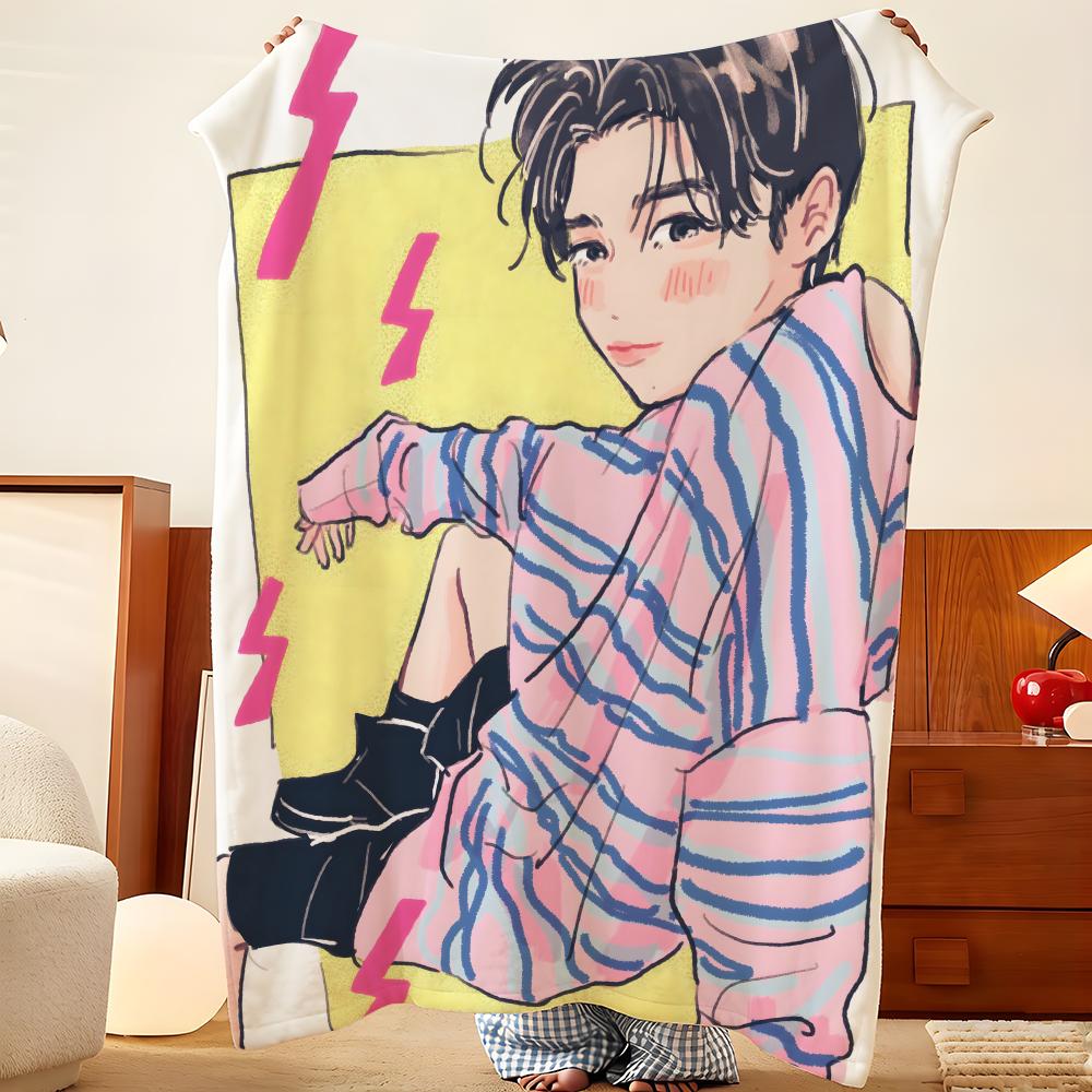 J-pop N-Naniwa D-Danshi Плед-бросок Фланелевый Плед, Легкий Уютный, Прочный Стираемый милый Крутой