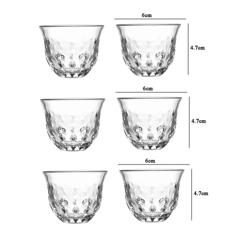 Наборы из 6 маленьких чайных чашек, креативные чашки для чая Кунг-фу, прозрачные чашки для воды, персонализированная посуда для напитков, бытовые стаканы для питья, подарки