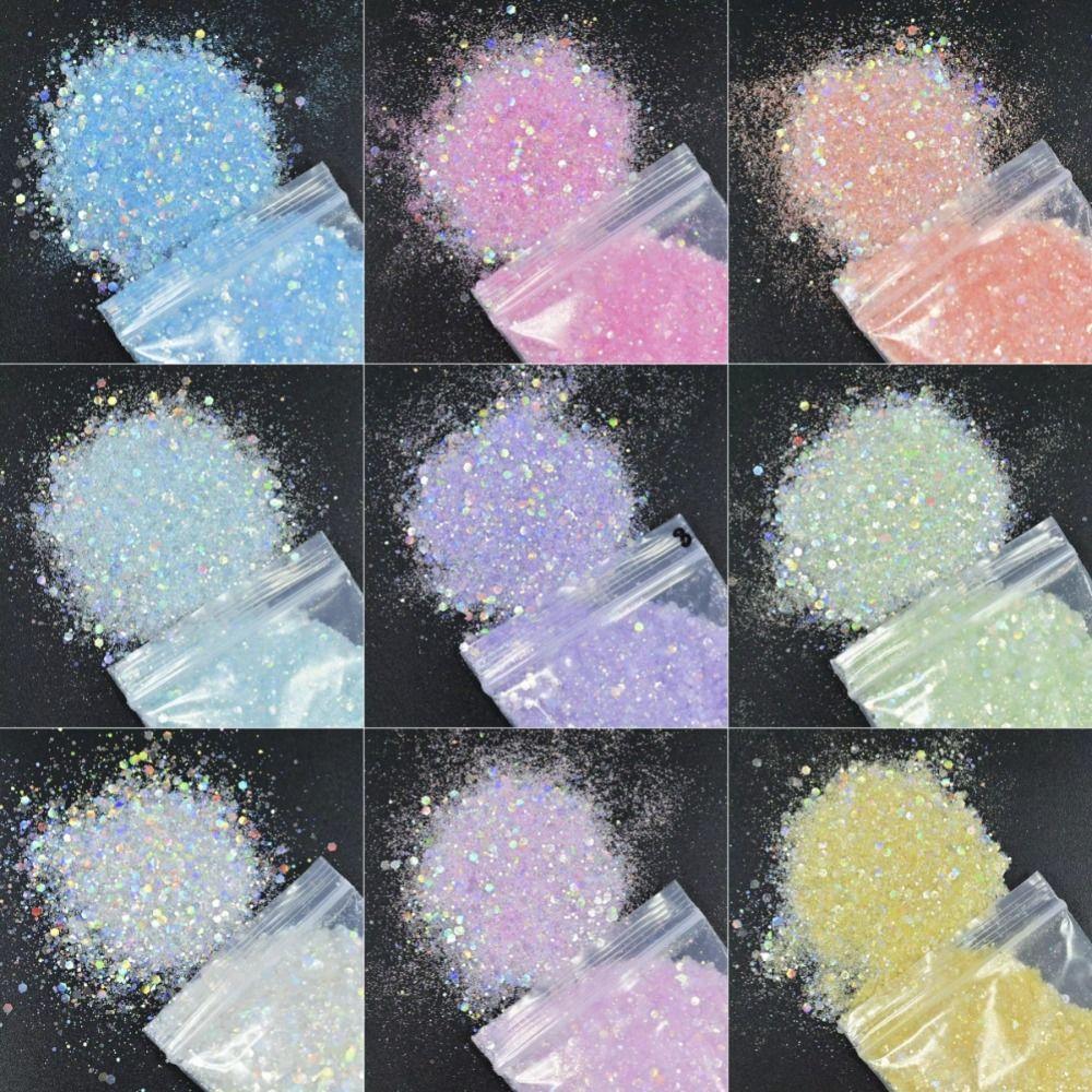 50G Holographic Nail Diamond Glitter Sequins Hexagon Holographic Glitter Polish Decoration