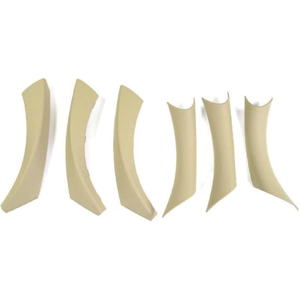 6Pcs/Set Carbon Fiber ABS Inner Interior Door Panel Pull Handle Cover For BMW E90 325I 328I 335I 330I 2006 2007 2008 2009 2010 2011 (Carbon Fiber