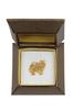 Chow Chow - Dog brooch in decorative box, elegant gold-plated pin, Art-Dog brand jacket pin
