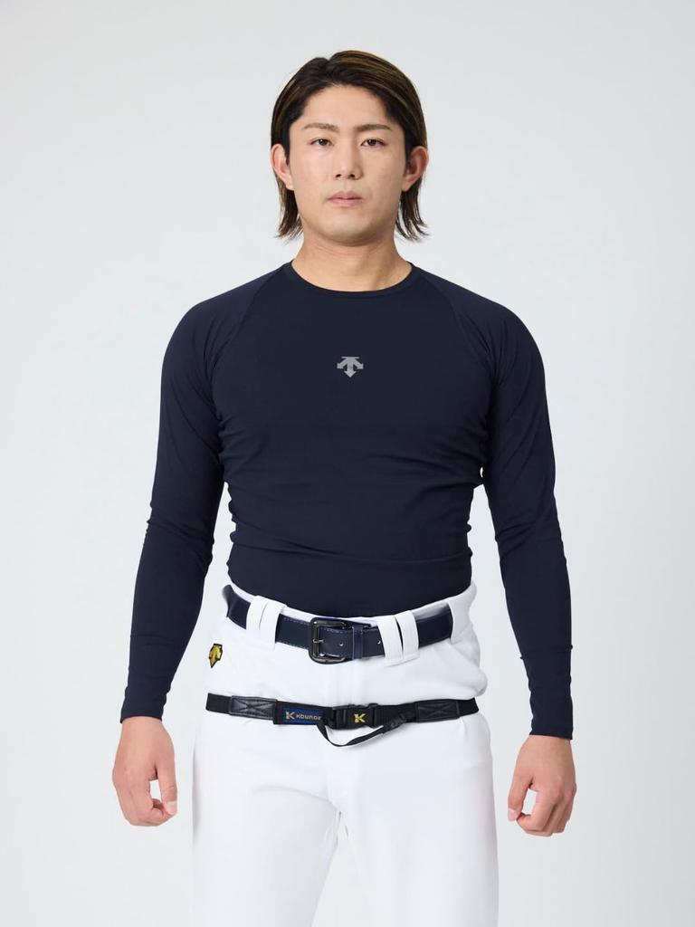 Descente Round Neck Long Sleeve Undershirt XO Men's DB5SUD20M, Black,