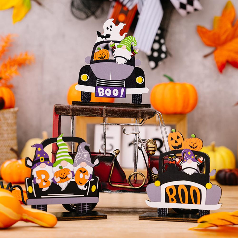 Halloween Decorations Wood Signs Pumpkin Dwarf Table Centerpiece Halloween Table Decor For Home Living Room Decor