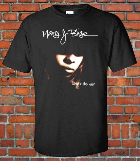 Mary J Blige whats the 411 album Cover Vintage Shirt Style 90s Rapper R B Hip