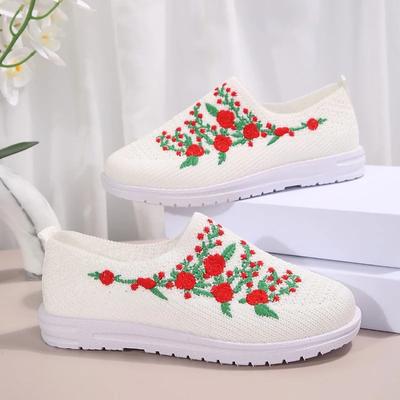 Обувь, женские кроссовки, сетчатая дышащая удобная обувь с цветочным принтом для мам, мягкая однотонная модная женская обувь, легкая обувь для женщин