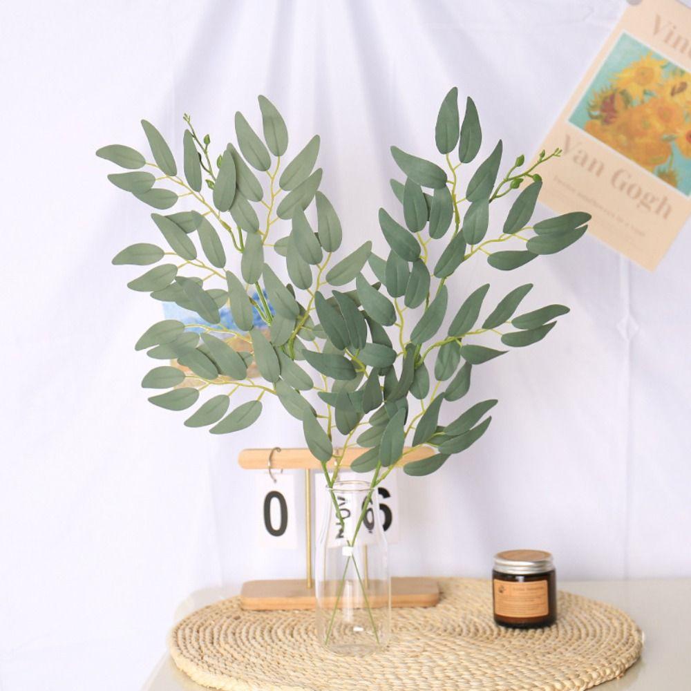 Handmade Silk Willow Leaves Long Fake Plant Home Garden Decor