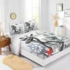 Four-Piece Mattress Set Ocean Dolphin Turtle 3D Digital Printing Kit Mattress Protective Cover