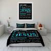 Christian Bedding Set with Religious Words Bedding set (1 duvet cover, 2 pillowcases, duvet not included)