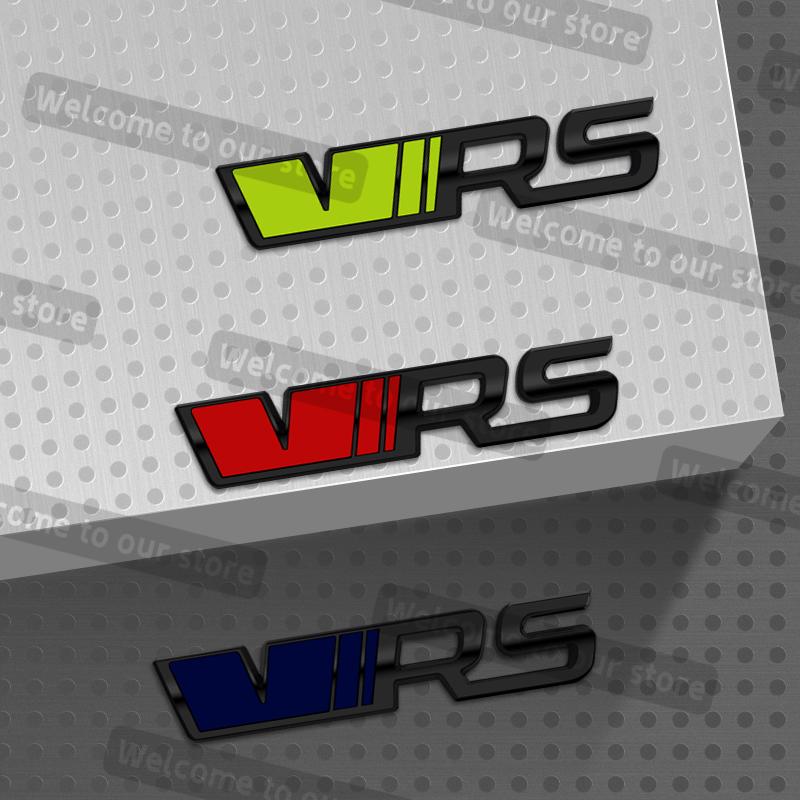 cycr3 3D Metal Car Styling VRS Emblem Decals Car Steering Wheel Badge Stickers For Skoda Kodiaq Fabia Enyaq Octavia Combi Kamiq Rapid