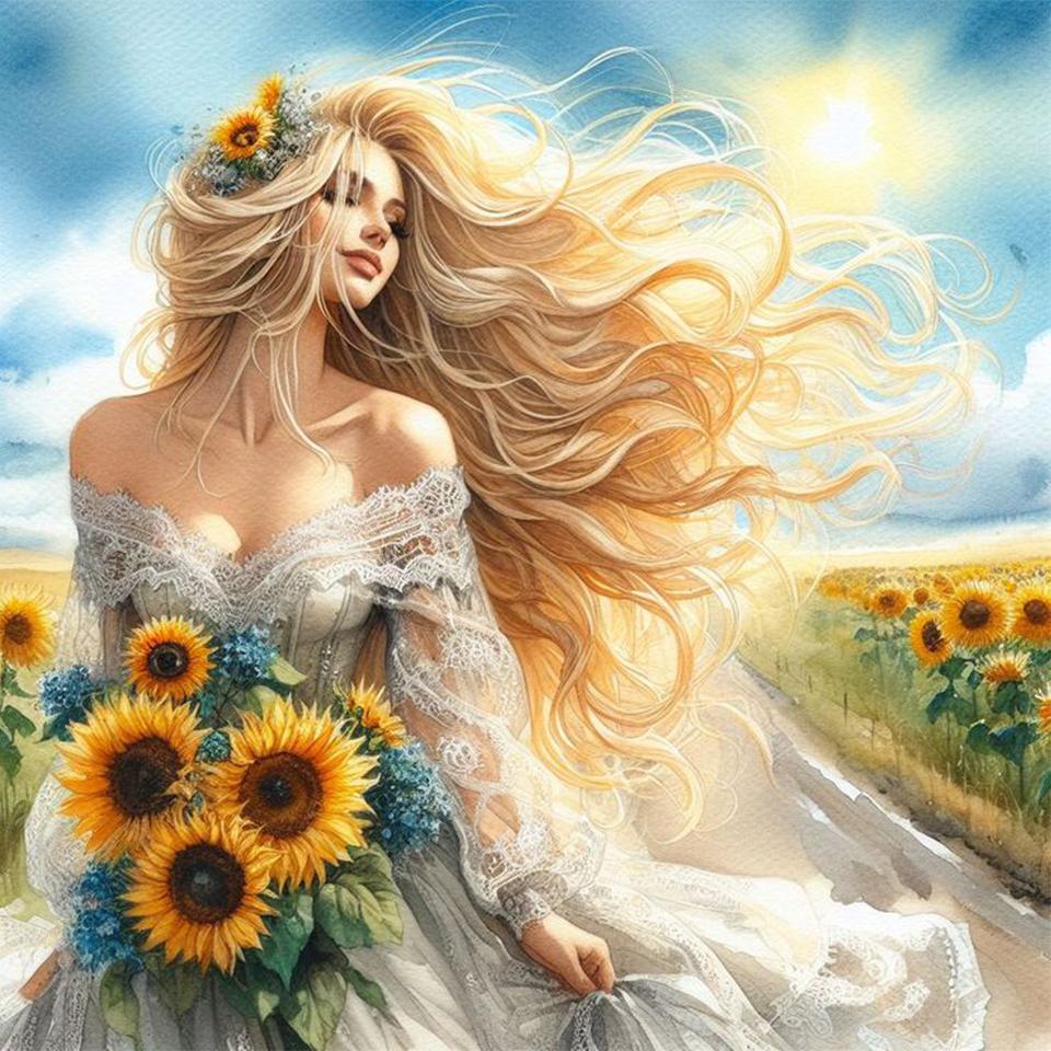 5DDIY Алмазная картина Новая серия Элегантный женский цветок Алмазное искусство Девушки Мозаика Вышивка Картина Настенное украшение