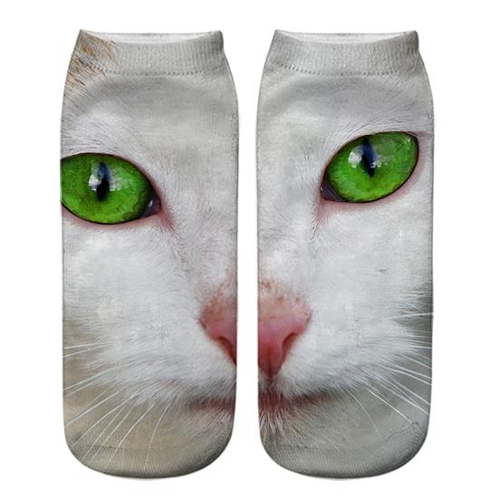 Yousheng Realistic Cat Face Socks 3D Cat Print Socks Breathable Cute Kitten Socks Funny Xmas Birthday Gifts for Women Men Cat Lovers