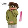 Skin Friendly Winter Wear Big Mouth Creature Flannel Hoodie with Comb, Men Women Oversized Hooded Unisex Pullover Top Sweatshirt, Thickened