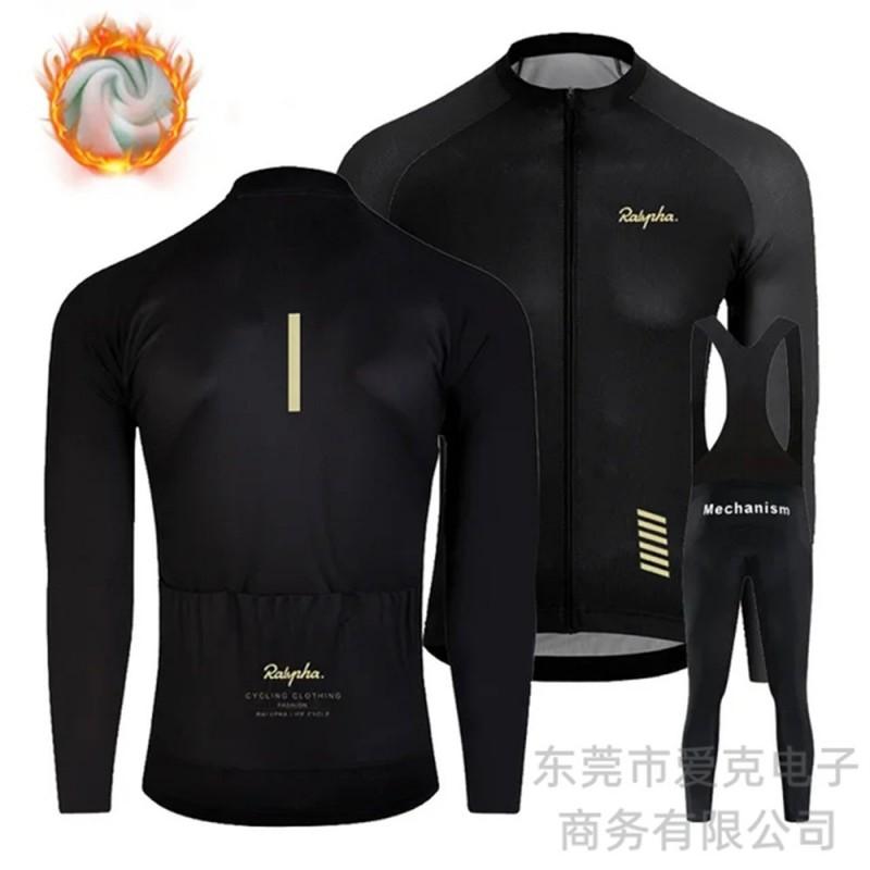 Winter Cycling Jersey Long Sleeve Thermal Windproof Bike Wear Men Women