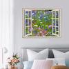 5D Diy Алмазная картина Сцена Окно Вышивка Полный круглый дрель Вышивка крестом Цветок Горный хрусталь