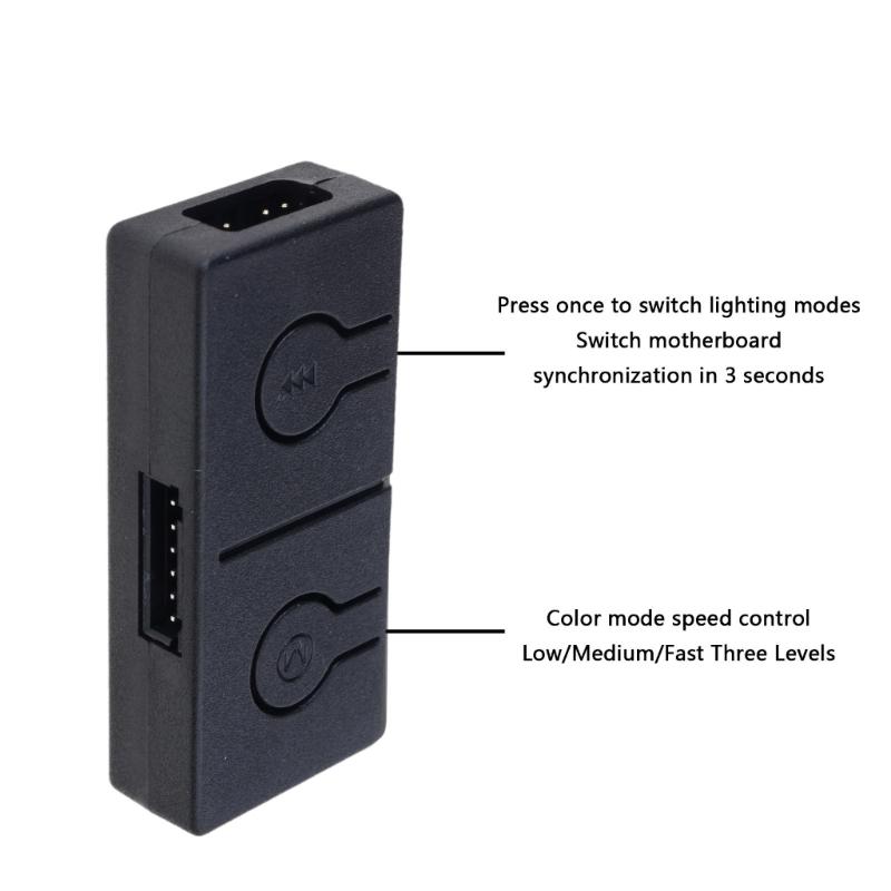 5V 3-контактный ARGB Конвертер 5V в 12V ARGB Передача 3-контактный в 4-контактный ARGB Адаптер-разветвитель для вентилятора с ARGB подсветкой