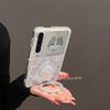 Чехол для телефона Samsung Z Flip 5 6 7 Чехол для телефона-раскладушки Прозрачная крышка с держателем-кольцом для пальца с поворотом на 360 градусов