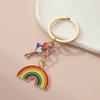 Брелки для ключей с изображением радуги и самолета, кольца, декоративные держатели, подвески, подарочные аксессуары