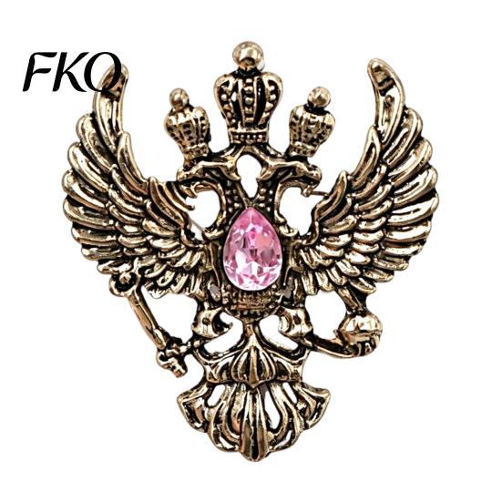 Secure Clasp Brooch Eagle Metal Pin, Double-Headed Design Lapel Everyday Wear Anti-Oxidation Strong Buckle Badge for Coats Shirts Bags Accessories