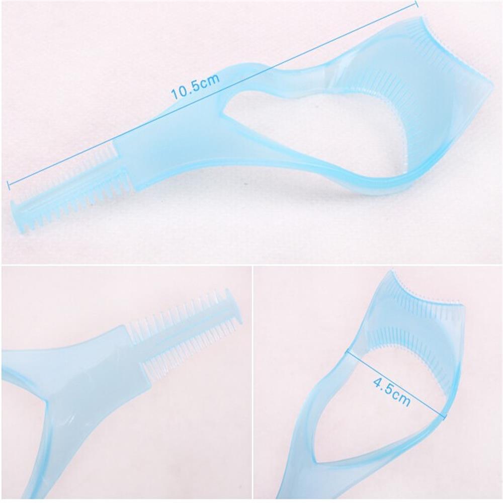 Protect Eyes Crystal Mascara Shield Make Up Brush 3-In-1 Eyelash Comb Template Applicator Tool
