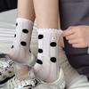 Female Summer Mesh Breathable Wave Point No Bone Hollow Button In The Tube Cotton Socks
