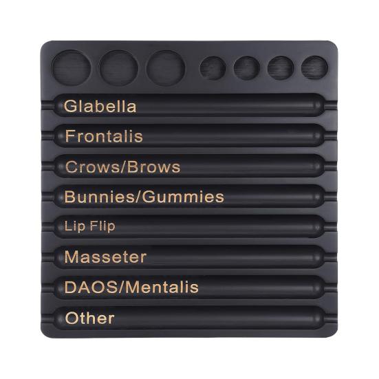 Эстетическая tray-органайзер для инъекций с 8 слотами и 7 ячейками, профессиональный, для косметологов, медсестер, держатель для флаконов с этикетками, органайзер для хранения инъекторов