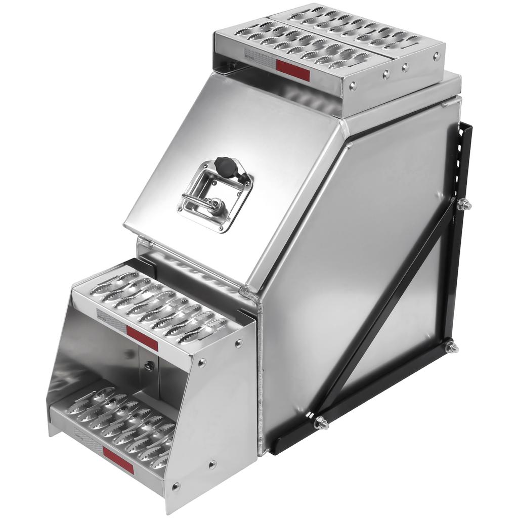 Truck Step Box 12/23 Inch Weatherproof Lockable Storage Box with T-Handle Latch Lock Fit for Peterbilt Kenworth & More