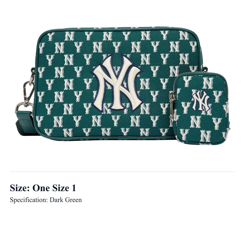 MLB Monogram Collection Polyester Tofu Bag, Combo Bag, Camera Bag, Shoulder Bag, Crossbody Bag Unisex Jasper 3ACRM012N-50GND
