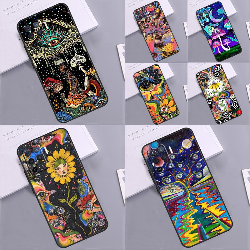 Colorful Psychedelic Art Phone Case For Oppo A80 A60 A40 A94 A54 A98 A78 A18 A38 A58 A16 A76 A96 A17 A77 A74 A57S A15