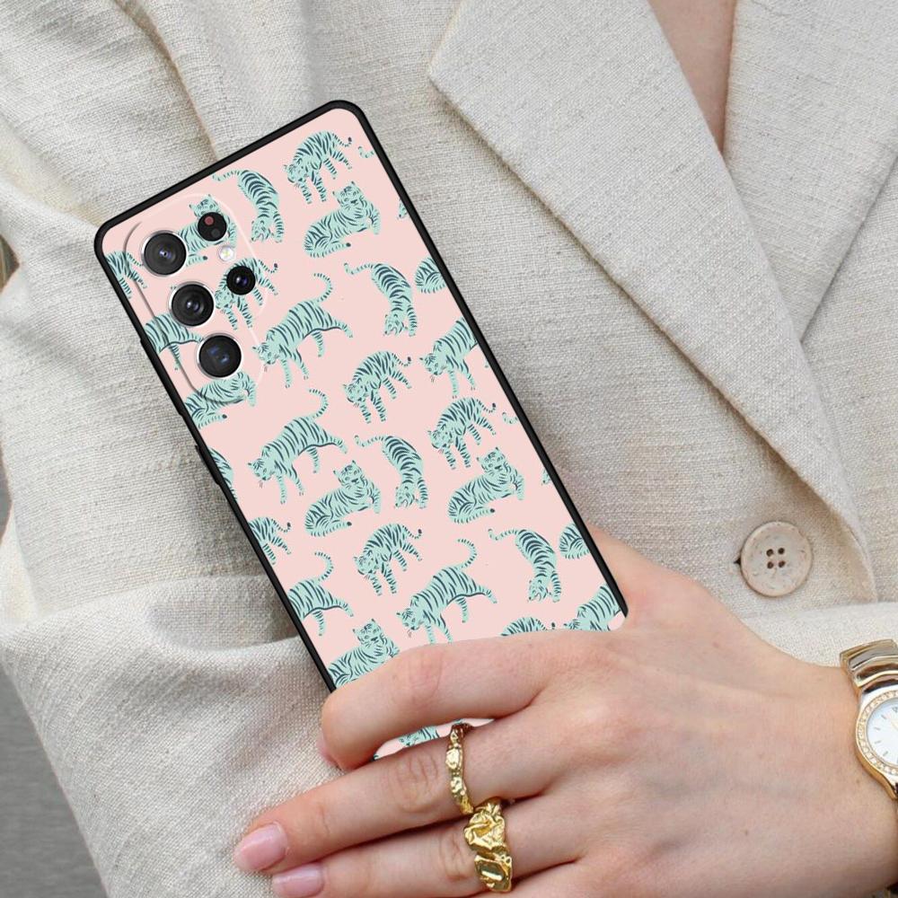 Tigers Cheetah Print Cell Phone Case for Samsung Galaxy S26 Ultra S25 S24 S23 S22 S21 S20 Note10 Cover