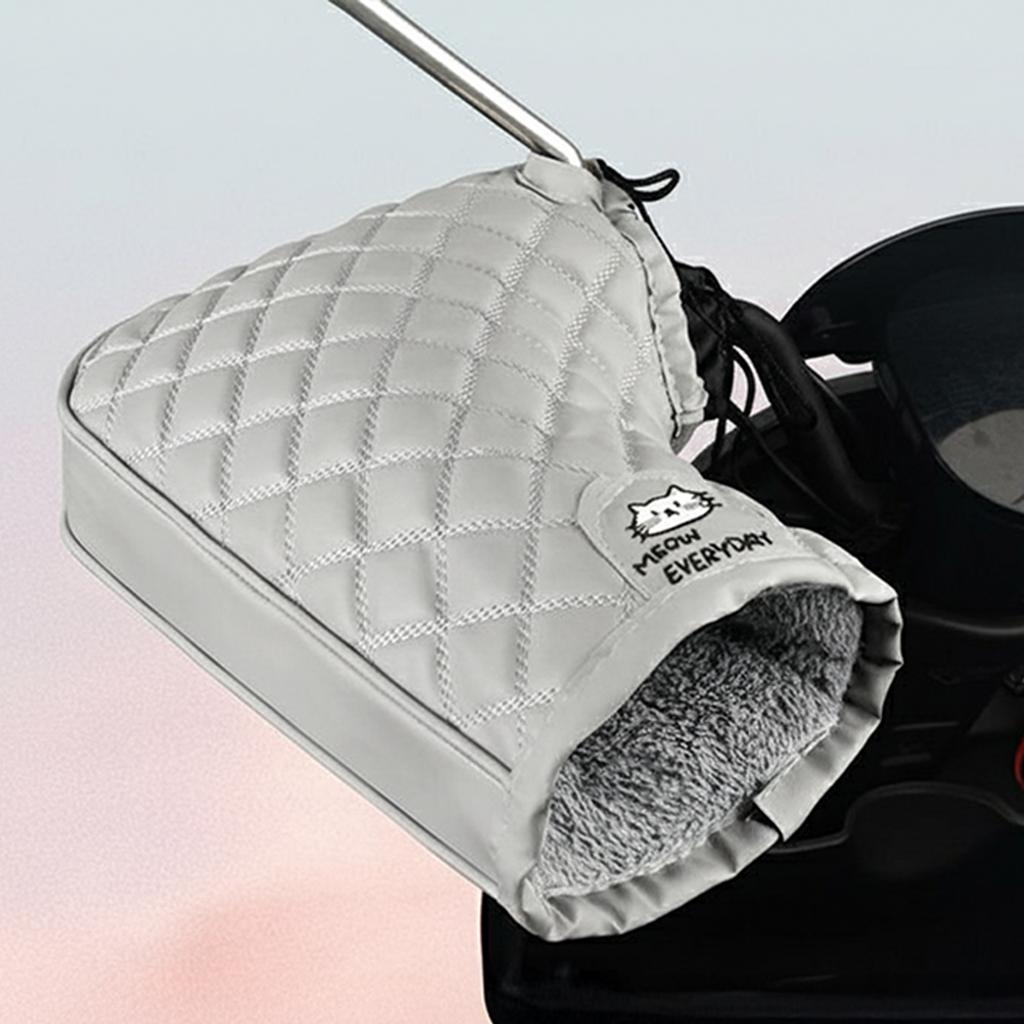 Зимние флисовые чехлы на руль мотоцикла, ветрозащитные, водонепроницаемые, теплые, для защиты рук, для электровелосипеда, скутера, 1 пара