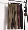 Большие размеры летние длинные брюки женские эластичный пояс повседневные свободные винтажные брюки новые однотонные брюки