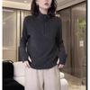 Half Turtle Neck Autumn and Winter Women's New Stand-up Collar Sweatshirt Versatile Base Shirt Simple Design Top
