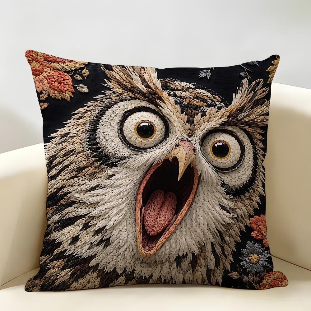 D Highland Cow Goat Screaming Cushion Cover Natural Linen Organic Fabric DoubleSided Printing Room Sofa Decor Pillow Case