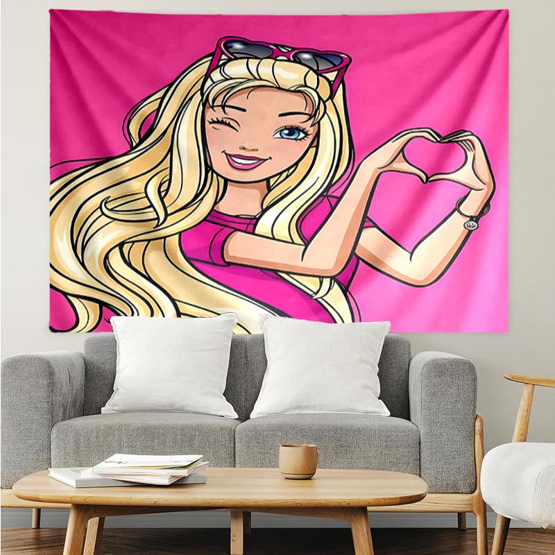 Barbie Tapestry for Bedroom Aesthetic Classroom Tapestries Wall Hanging for Living Room Dorm Office,Ideal Creative Gift