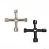 4 In 1 Multifunction Electrician Plumber Utility Cross Switch Wrench Universal Square Triangle Key for Gas Train Bleed Radiator