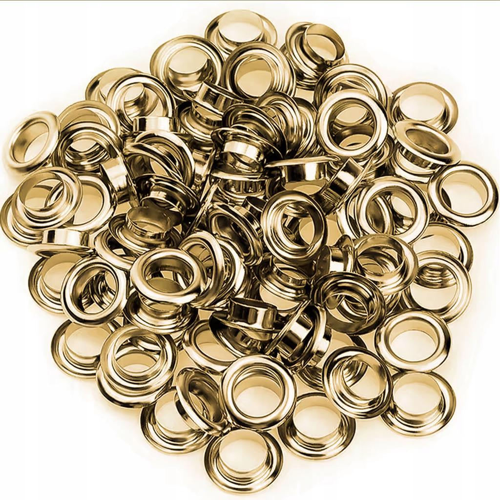 Rosfix Złoty Zestaw Oczek do Plandek 12mm – 100 Metalowych Oczek z Dziurkaczem i Zakuwakiem | Odporne na Korozję | Do Namiotów i Banerów