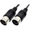 ABE MIDI Cable, Round 5-Pin DIN Plug To DIN Plug, AFMC, Black, 2m