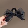 Bow Hair Clip Black Transparent High End Elegant Hair Accessory Acrylic Material for Girls Back Head Date Outfits
