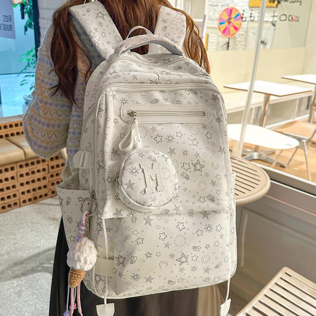 Schoolbag School Bag Female College Student Large Capacity Backpack Versatile Durable Junior High School High School Student College Wind Travel
