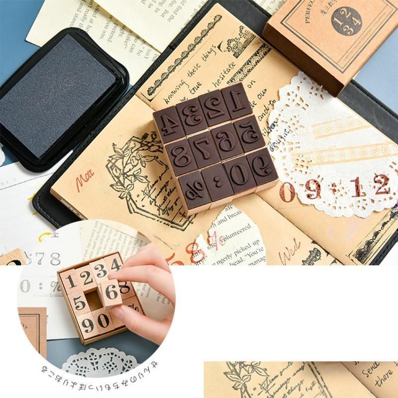 DIY Week Month Wooden Log Rubber Stamp Set