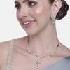 Sparkling Gold Rhodium Crystal Necklace Set for Women