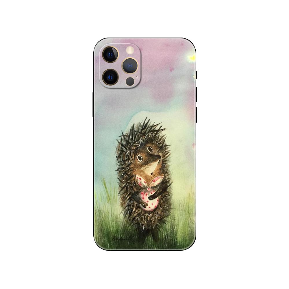 Hedgehog In the Fog Phone Case for Iphone 5 5s 2020se 6 6s 7 8 Plus X 10 XR XS 11 12 13 Mini Pro MAX Black Tpu Back Cover