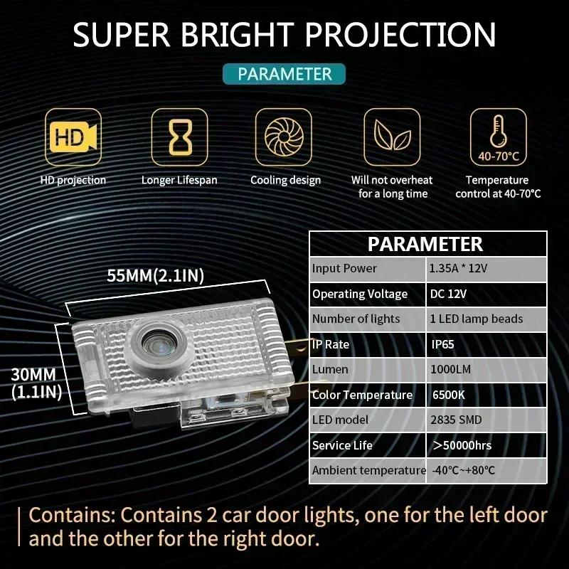 AAAYU1 AAAYQ1 2PCS Led Car Door Welcome Light Laser Logo Projector For Opel Insignia A B 2009-2017